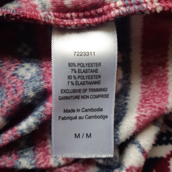 Nautica Women's 2 Piece Cozy Silky Fleece Navy Burgundy Snowflake Pajamas M - Picture 5 of 11